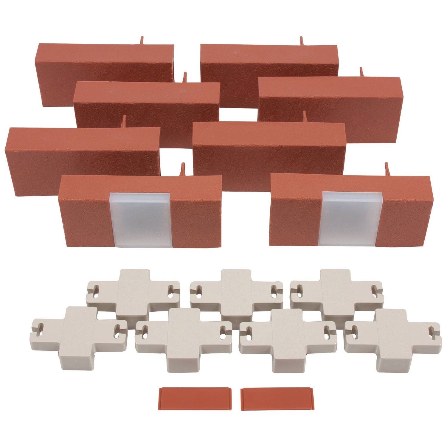 Parkland® 10 Pack Plastic Brick Effect Garden Lawn Edging Plant Border