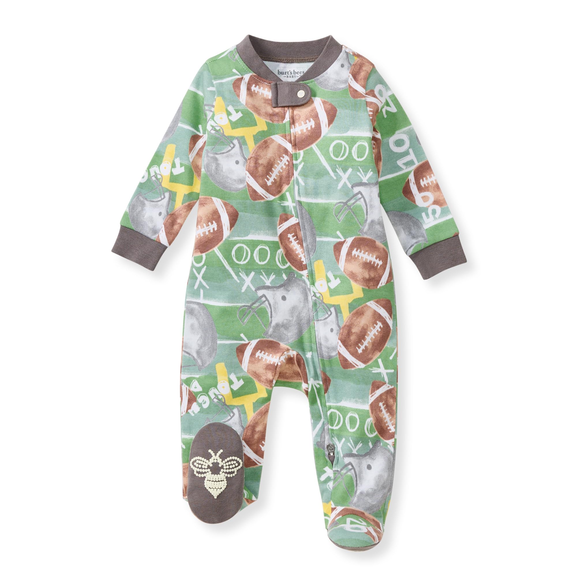 Burts Bees Baby Boys Sleep and Play PJs 100 Organic Cotton One-Piece Zip Front Romper Jumpsuit Pajamas