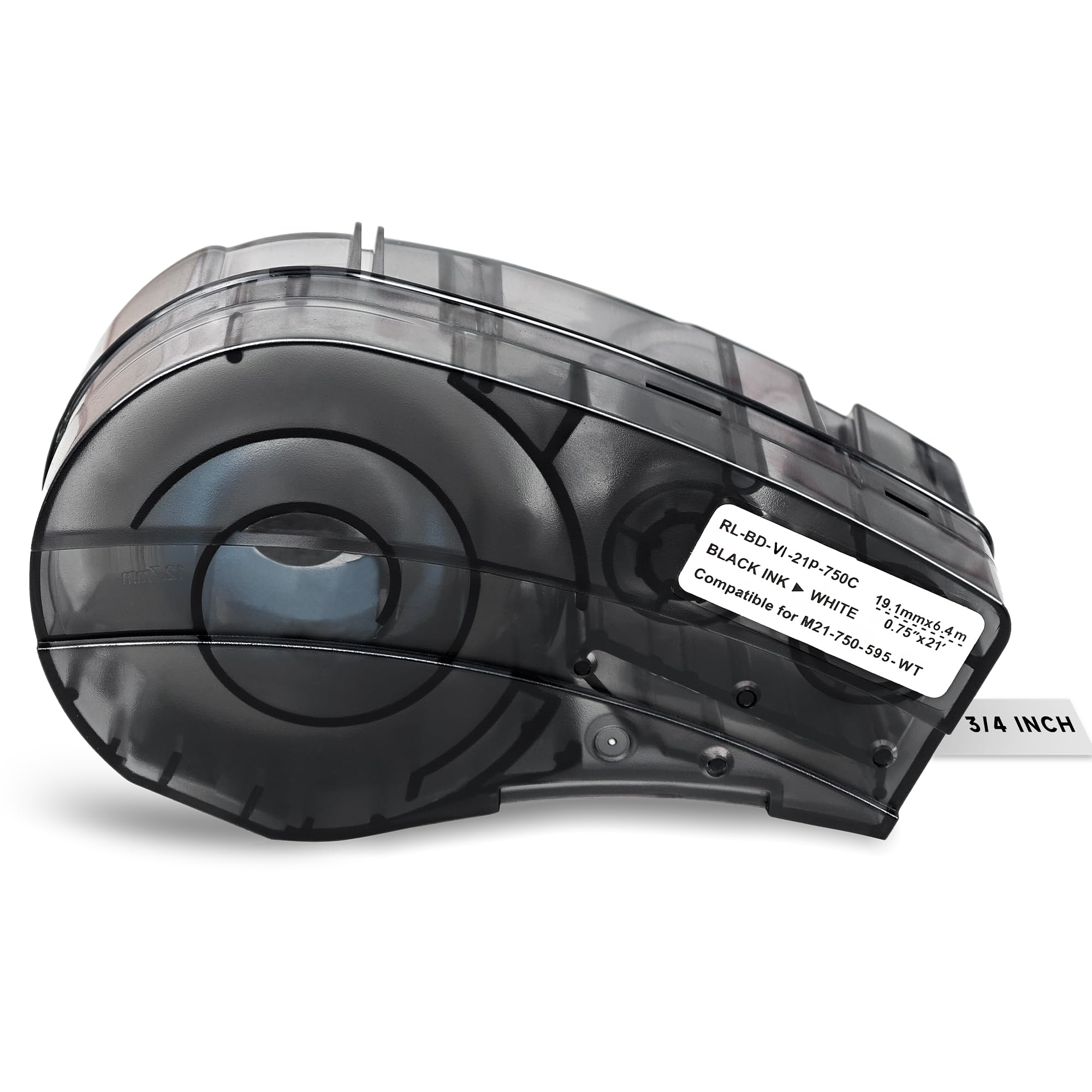 Replacement for Label Tape M21-750-595-WT, All-Weather Vinyl Label Tape 3/4" W 21' L Black on White Compatible with M210 and M210-LAB Printer, for