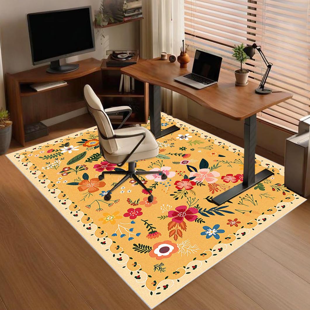 Heavy Duty Office Gaming Chair Mat for Carpet, Floor Protector for Rolling Chair, Non-slip Carpet Chair Mats, Desk Chair Mat, Computer Gaming Chair Mat for Hardwood Floors Tile Laminat 90 x 120 cm