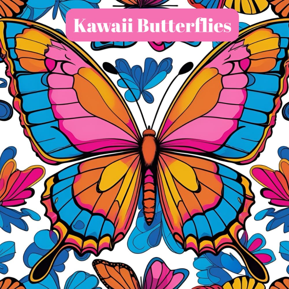 Kawaii Butterflies: Simple Designs for Stress Relief