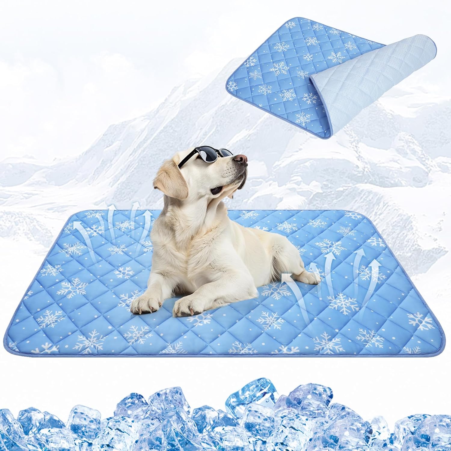 Extra Large KOOLTAIL Dog Cooling Mat, Non-Slip & Washable, 48″x28″ Extra Large KOOLTAIL Dog Cooling Mat, Non-Slip & Washable, 48″x28″