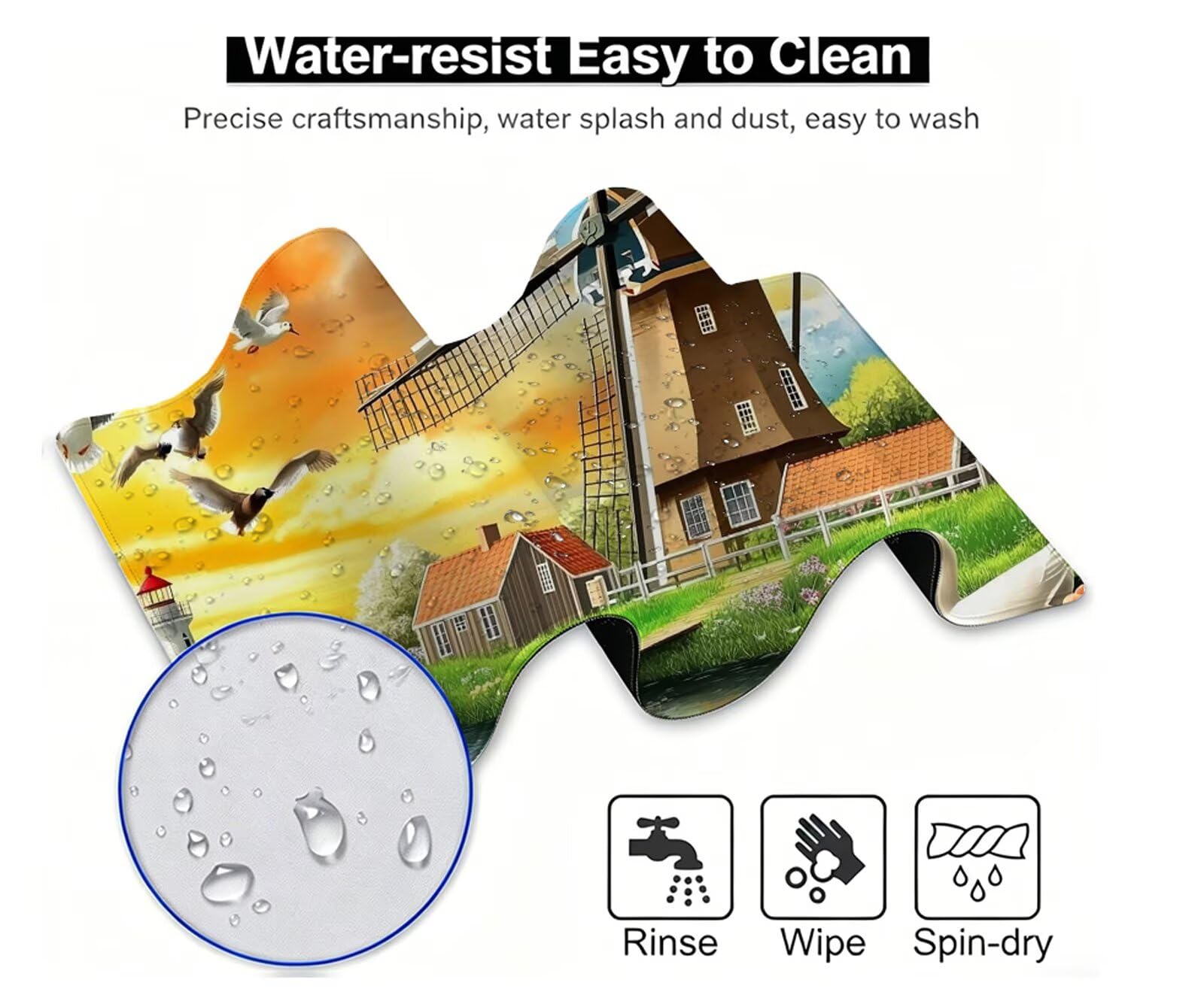 Blanca Alfombrilla Ratón XXL 150x80 cm Mouse Pad Grande Gaming Pato Alfombrilla Escritorio Antideslizante, Protector de Mesa para Ordenador y Teclado, Bordes Cosidos, Accesorios Oficina, Regalo W6-477