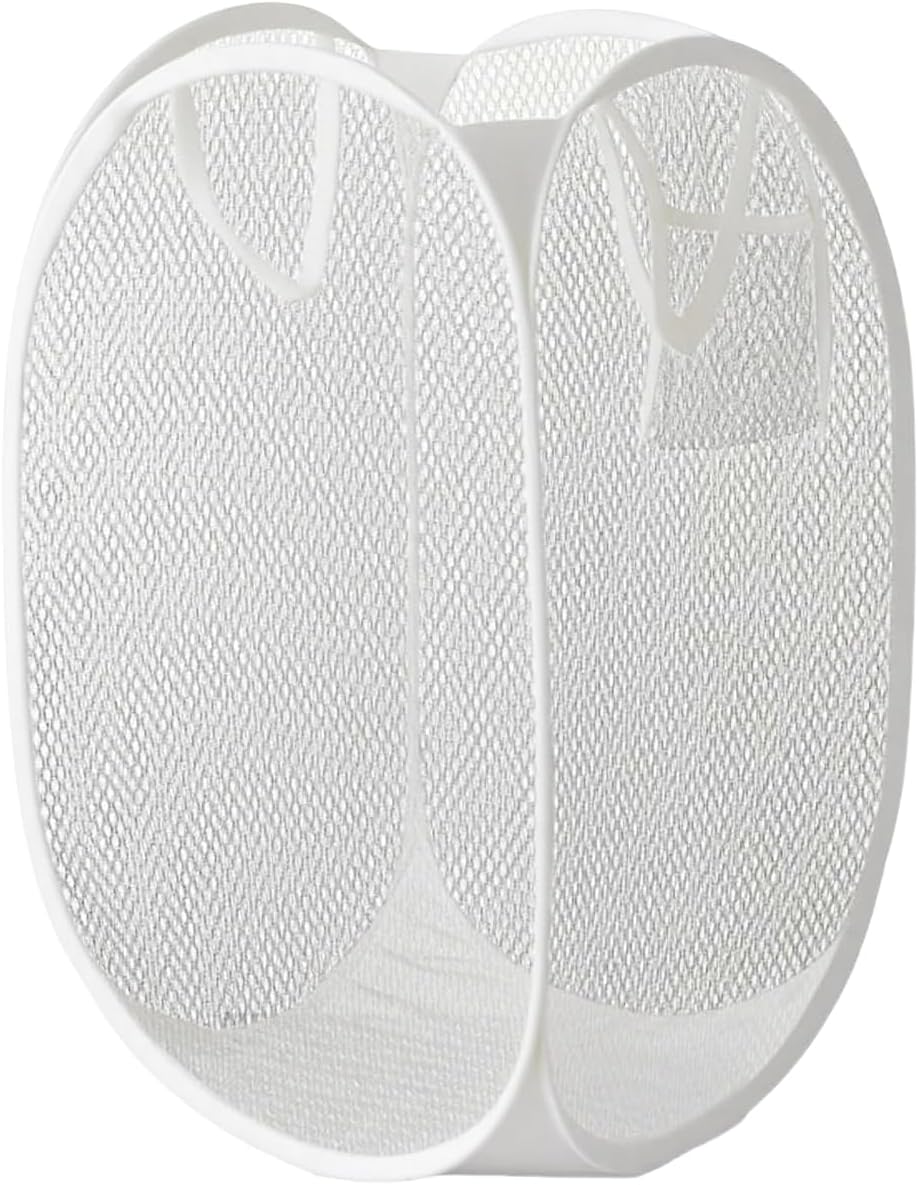 Mesh Laundry Hamper, Foldable Pop-Up Design, Black (black, Large)