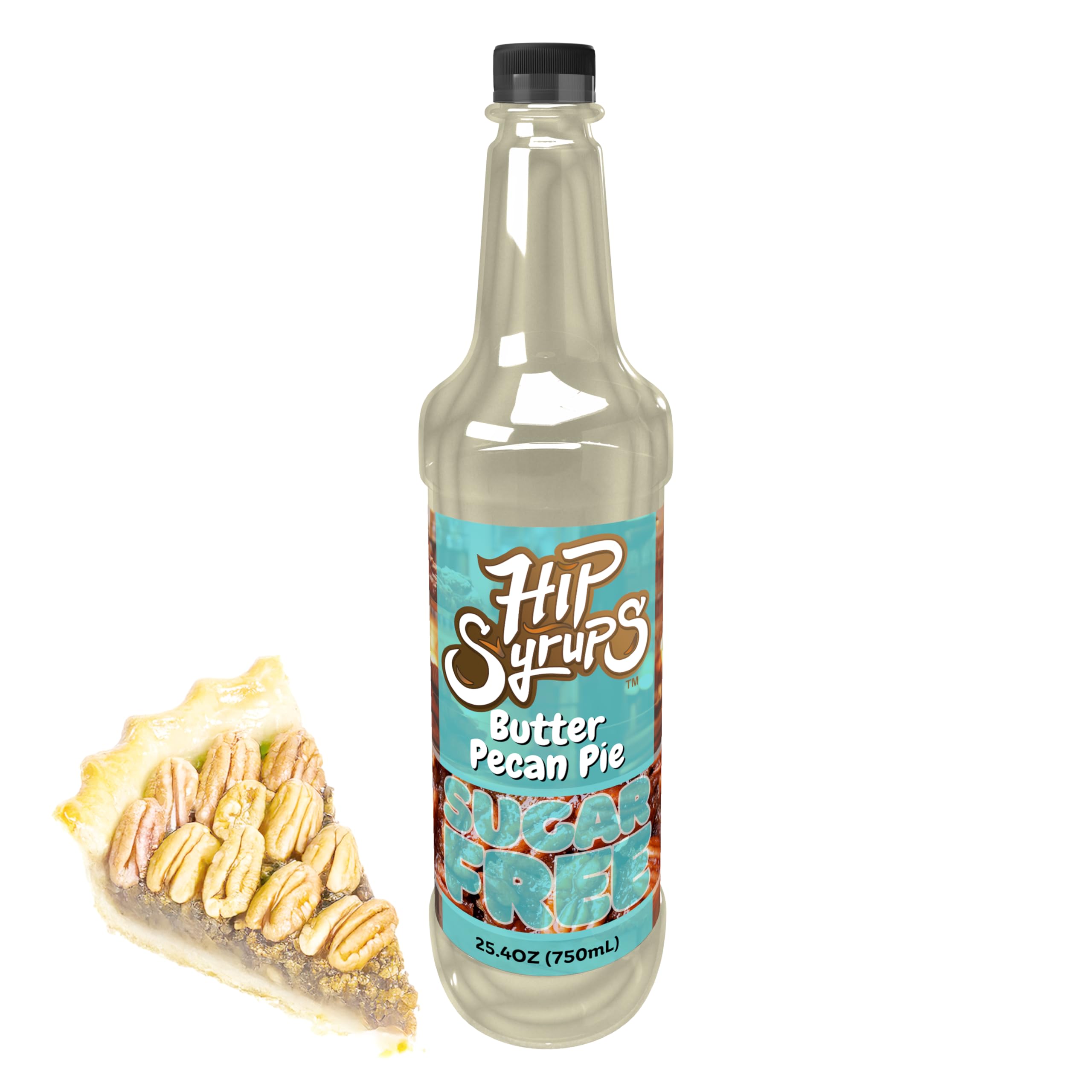 Hip Syrups - Butter Pecan Pie Sugar Free Simple Syrup Designed for Coffee, Hot Cocoa, Butter Pecan Pie Flavoring, Zero Calorie Flavoring, Keto Friendly, Sugar Free