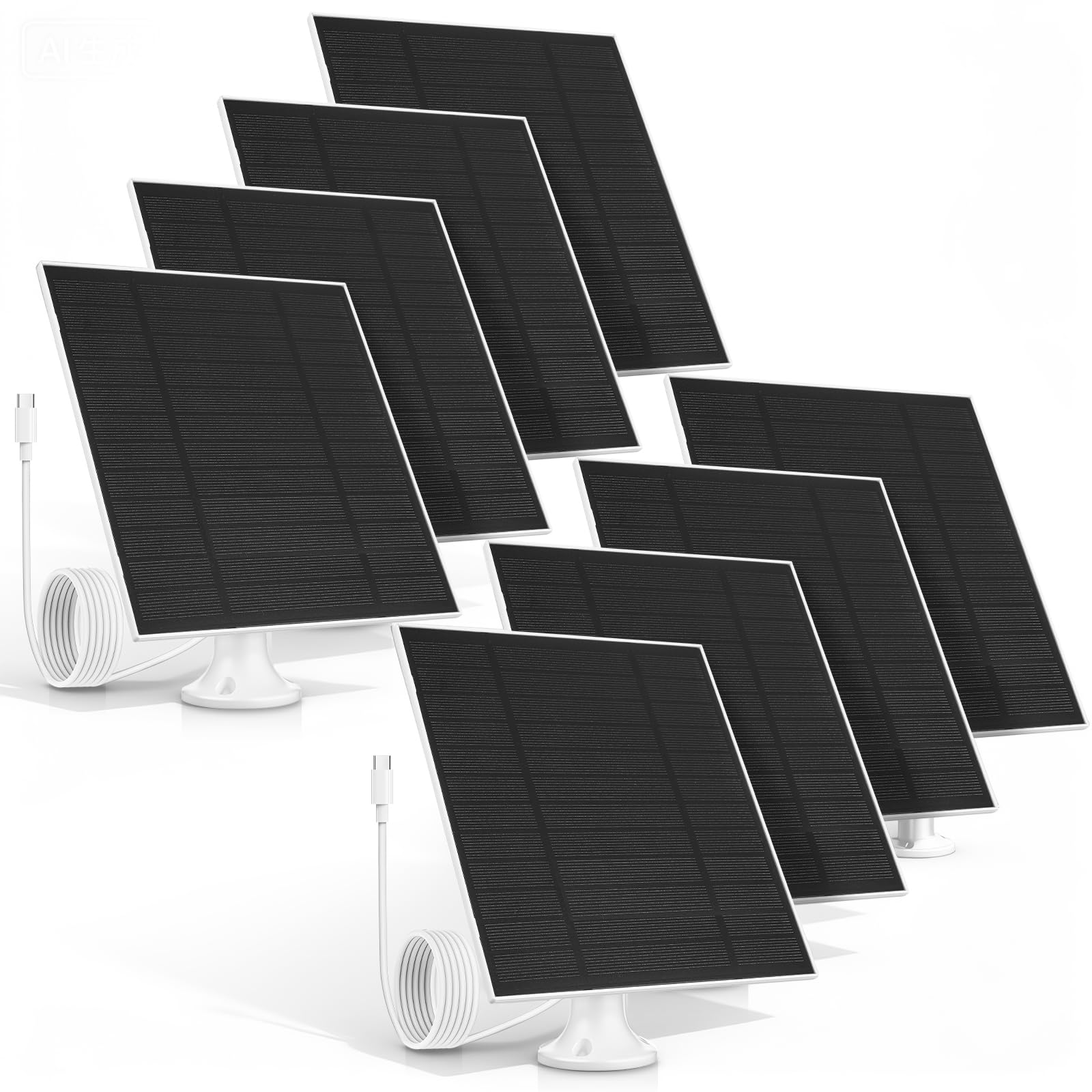 8 Pack 5W Solar Panels for Security Cameras Outdoor Waterproof Solar Panel for Camera with Type-C and 360° Adjustable Safety Bracket Panel Charge Micro for Camera-picture-37