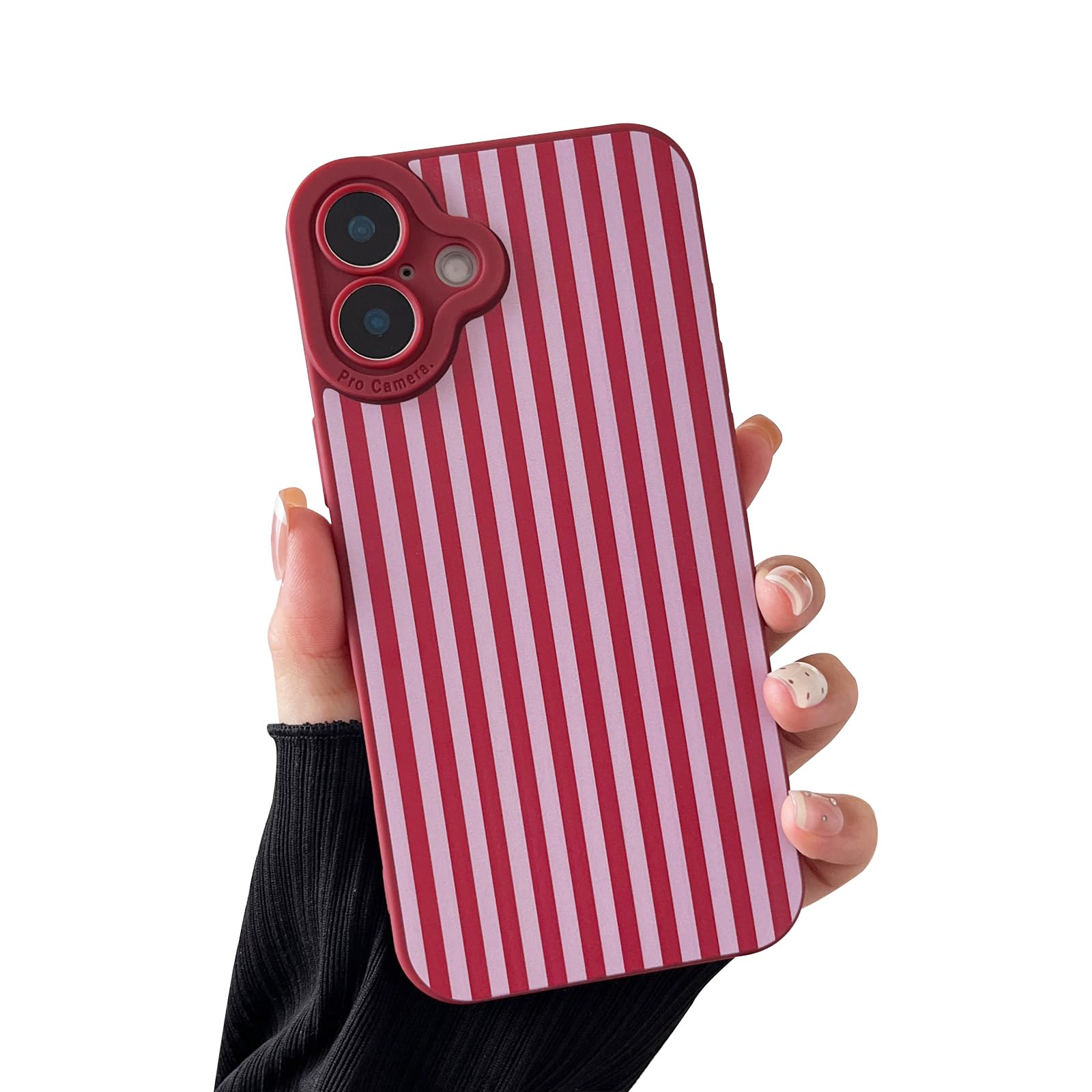 branple Compatible with iPhone 16 Case, Aesthetic Cute Fashion Striped Pattern with Shockproof Soft TPU Protective Phone Case for Women Designed for