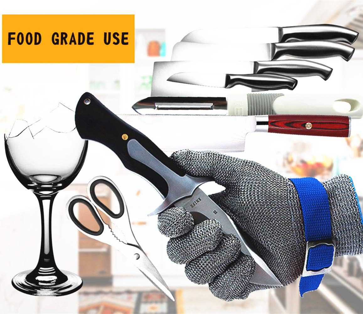 CPTDCL Level 9 Cut Resistant Glove Stainless Steel Mesh Metal Wire Glove Durable Rustproof Butcher Kitchen Cutting Protection (XL) - Image 5