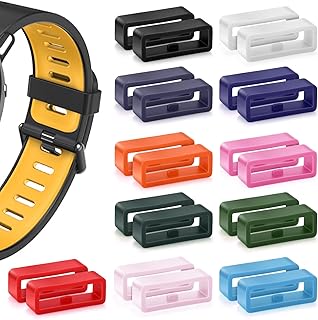 Cobee Watch Strap Loops, 22 Pcs Watch Strap Keeper, Watch Band Retaining Hoop Loop Ring Retainer Holder, Silicone Replacement Watch Band Loop for Smart Sport Watches(18mm, 11 Colors)
