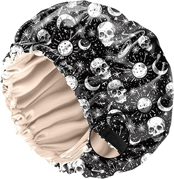 Satin Hair Bonnet Silk Bonnet for Sleeping Double Layer Elastic Adjustable Reusable Cute Aesthetic for Women Girls