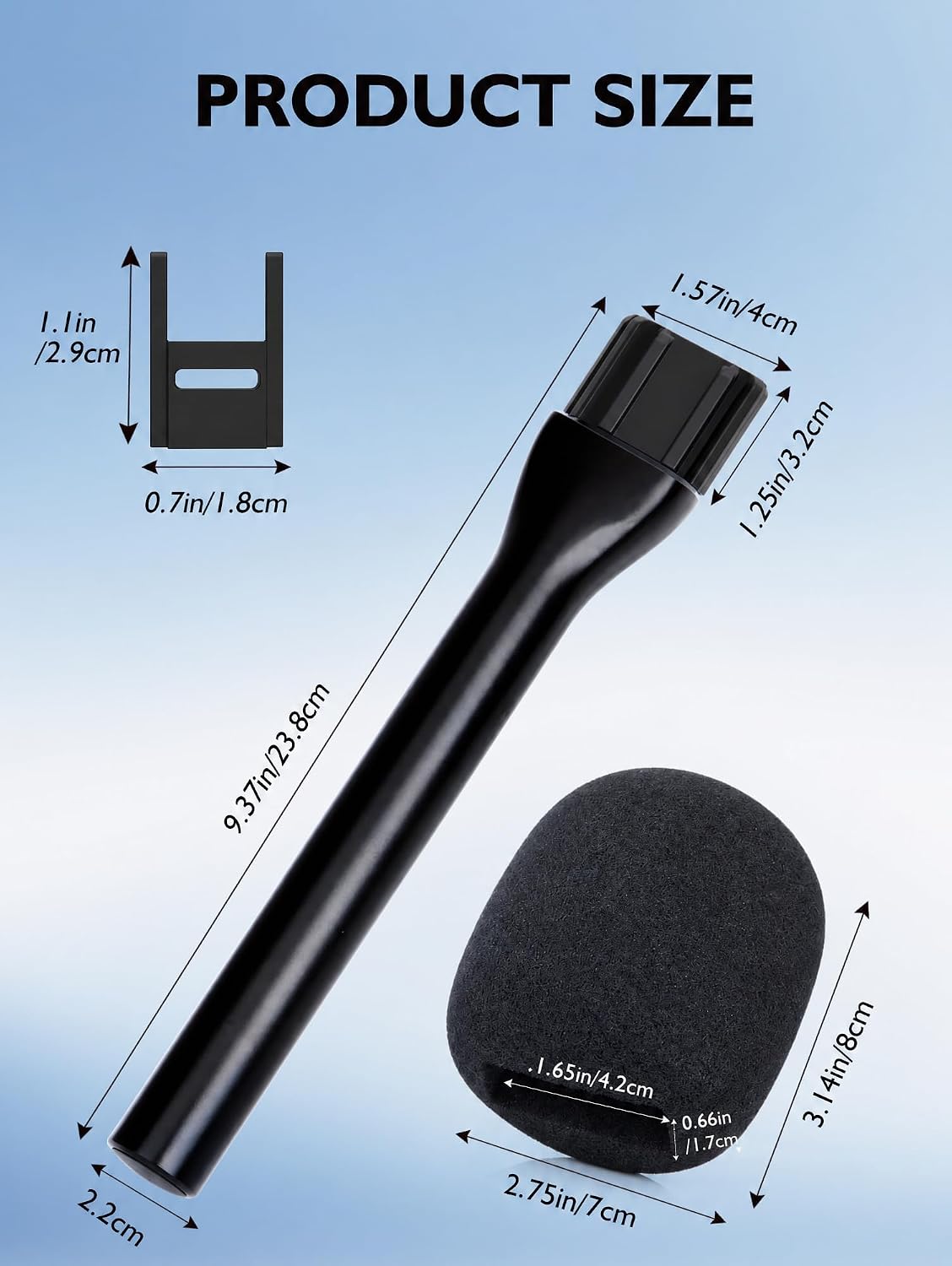 Handheld Wireless Mic Stand with Foam Cover, Interview Microphone Holder Adapter Compatible with Rode Wireless GO, GO II & Wireless PRO, DJI Mic 2, Portable Grip Handle for Vlogging and Recording image 5