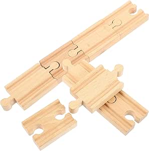 Amazon.com: Wooden Railway Track 8pcs Wooden Train Track Connectors ...
