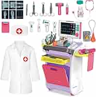 Jouet Médecin Malette Docteur Enfant Avec Stéthoscope Réel | En Bois | Blouse Et Accessoires | 3+ Ans Jeu Rôle Médecin Jouet Bois