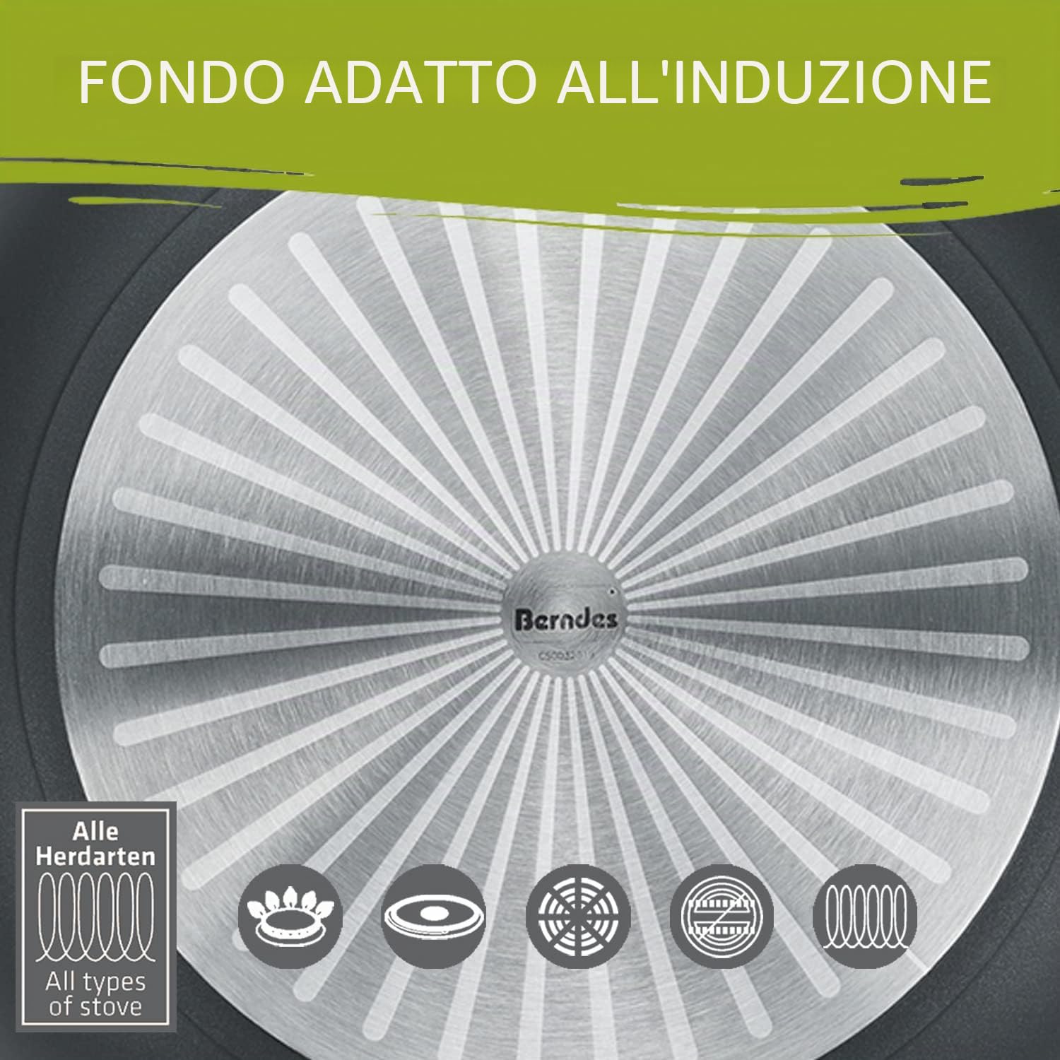 Berndes Padella Balance b.nature 28 cm, padella con rivestimento in quarzo resistente, adatta a induzione, antigraffio