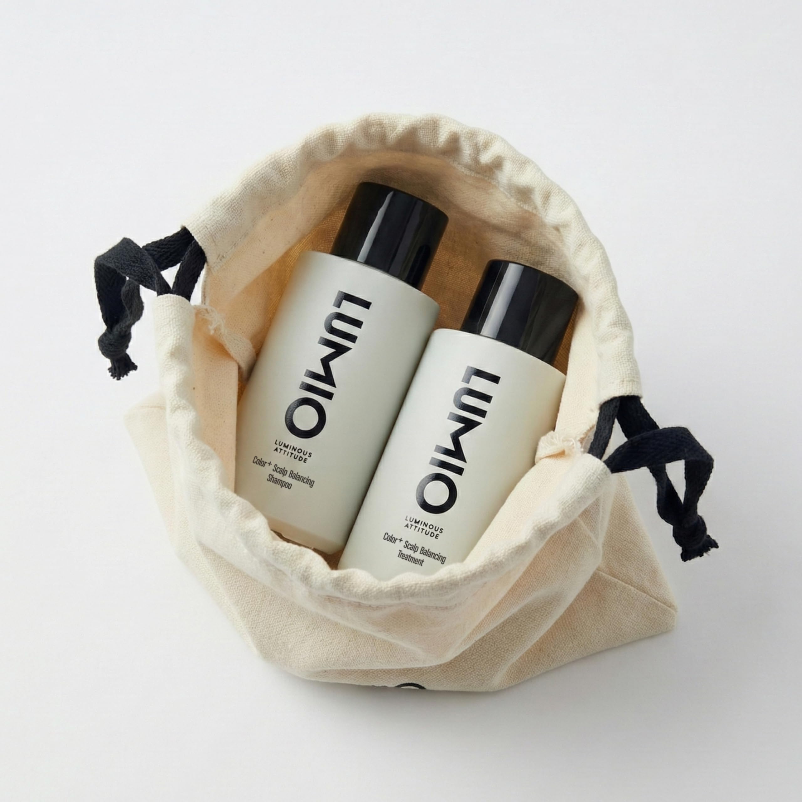 LUMIO Color+ Scalp Shampoo & Treatment Travel Set (1.69oz x2) with Pouch | Korean Scalp-First System for Damaged Color-Treated Hair | Professional Salon Formula, Sulfate-Free, Low pH