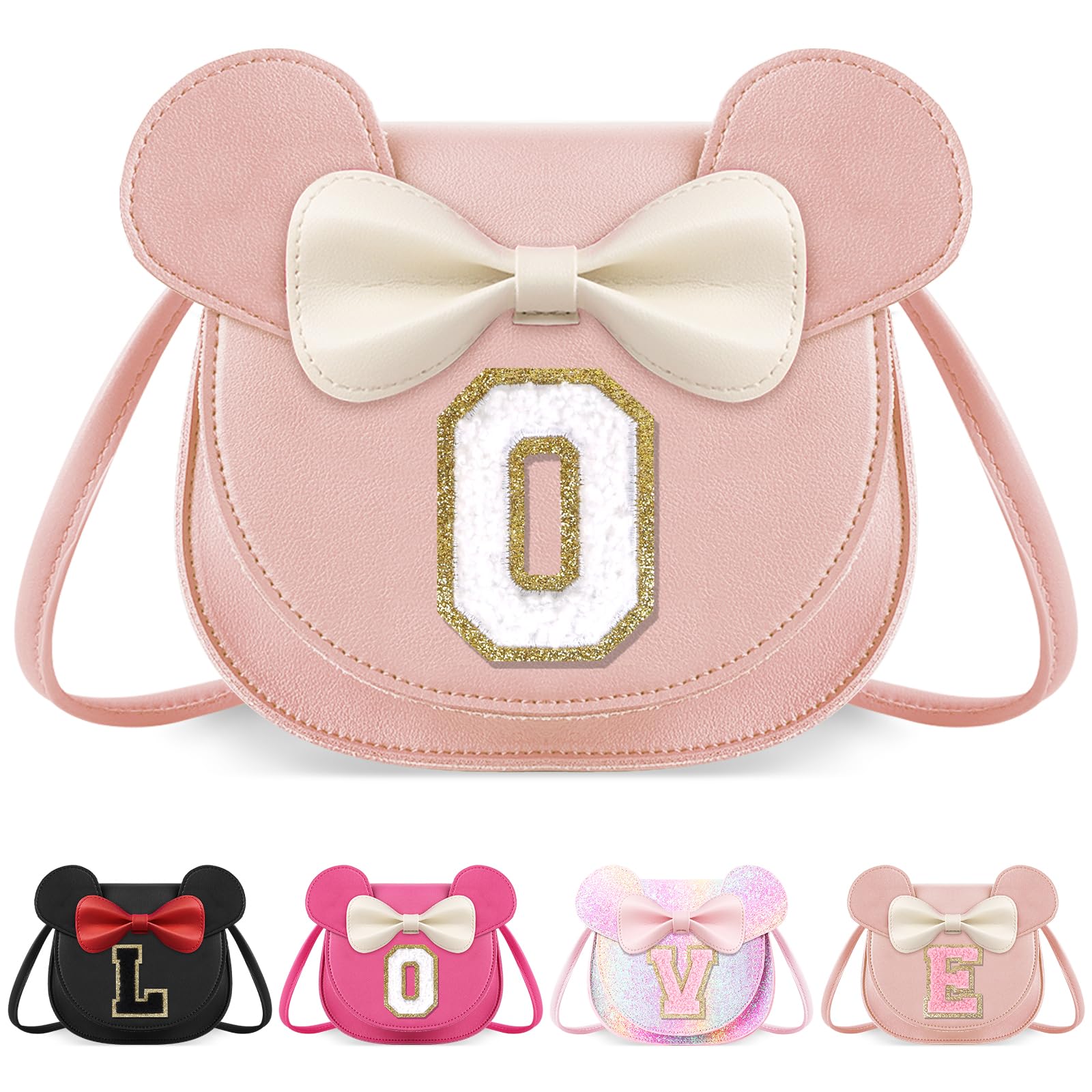 Little Girl Toddler Purse - Cute Mouse Ear Bow Crossbody Bag for 2-8 Year Olds - Birthday Gift