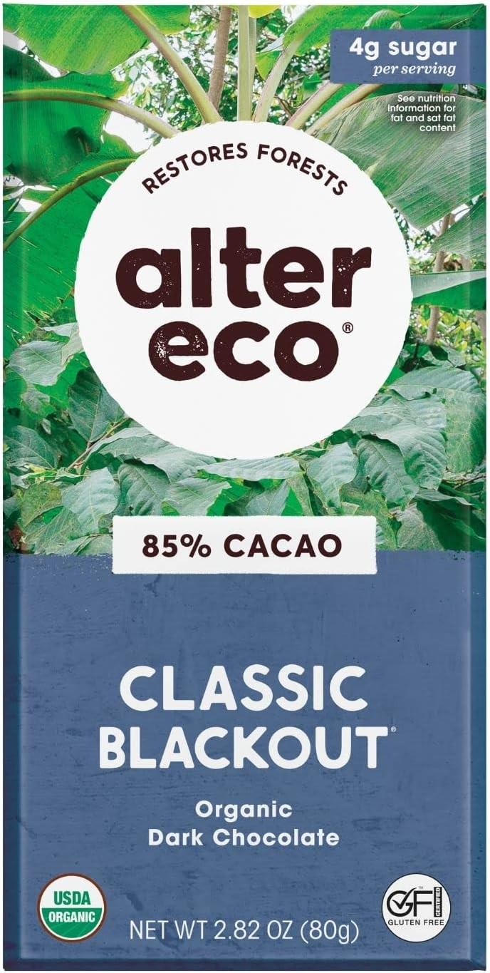 Alter Eco | Classic Blackout | 85% Pure Dark Cocoa, Fair Trade, Organic, Non-GMO, Gluten Free (Classic Blackout)