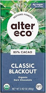 Alter Eco | Classic Blackout | 85% Pure Dark Cocoa, Fair Trade, Organic,...