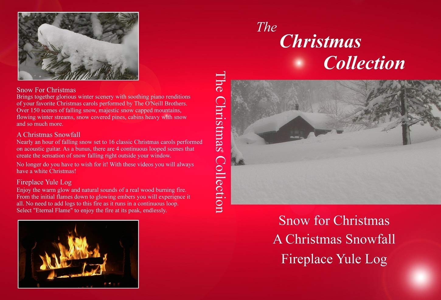 Christmas Collection: A Christmas Snowfall, Snow for Christmas and Fireplace Yule Log - Sets the mood for all your holiday celebrations & enjoy a white Christmas wherever you live!