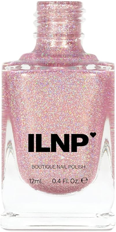 ILNP Ballet Slipper - Esmalte de uñas holográfico rosa suave, esmalte brillante rosa ballet, vegano, no tóxico, libre de crueldad