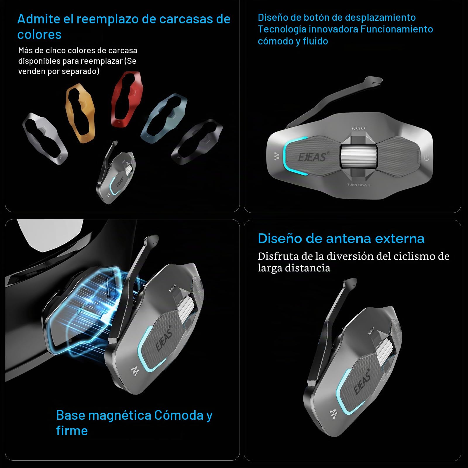 SolaMr X10 Intercomunicador Moto, Mesh 4.0 Freecom para 2-10 Personas, Bluetooth 5.1 Intercom con una Gran Distancia de hasta 1500 m, Red Integrada con Teléfono Móvil sin Límite de Distancia - Plata