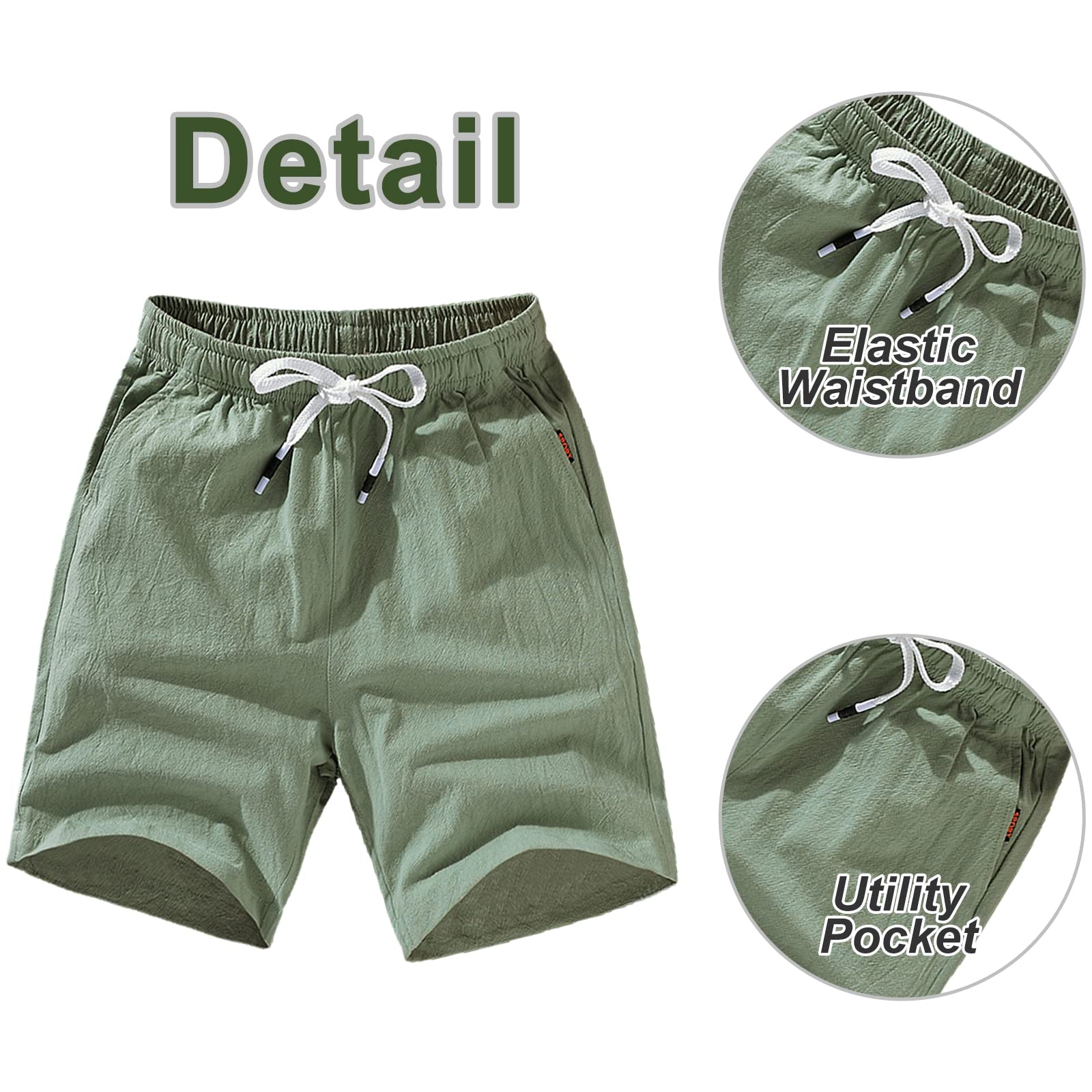 amropi Homme Lot de 3 Short Cargo à Taille Élastique Shorts Sport Pantalon Court avec Poche