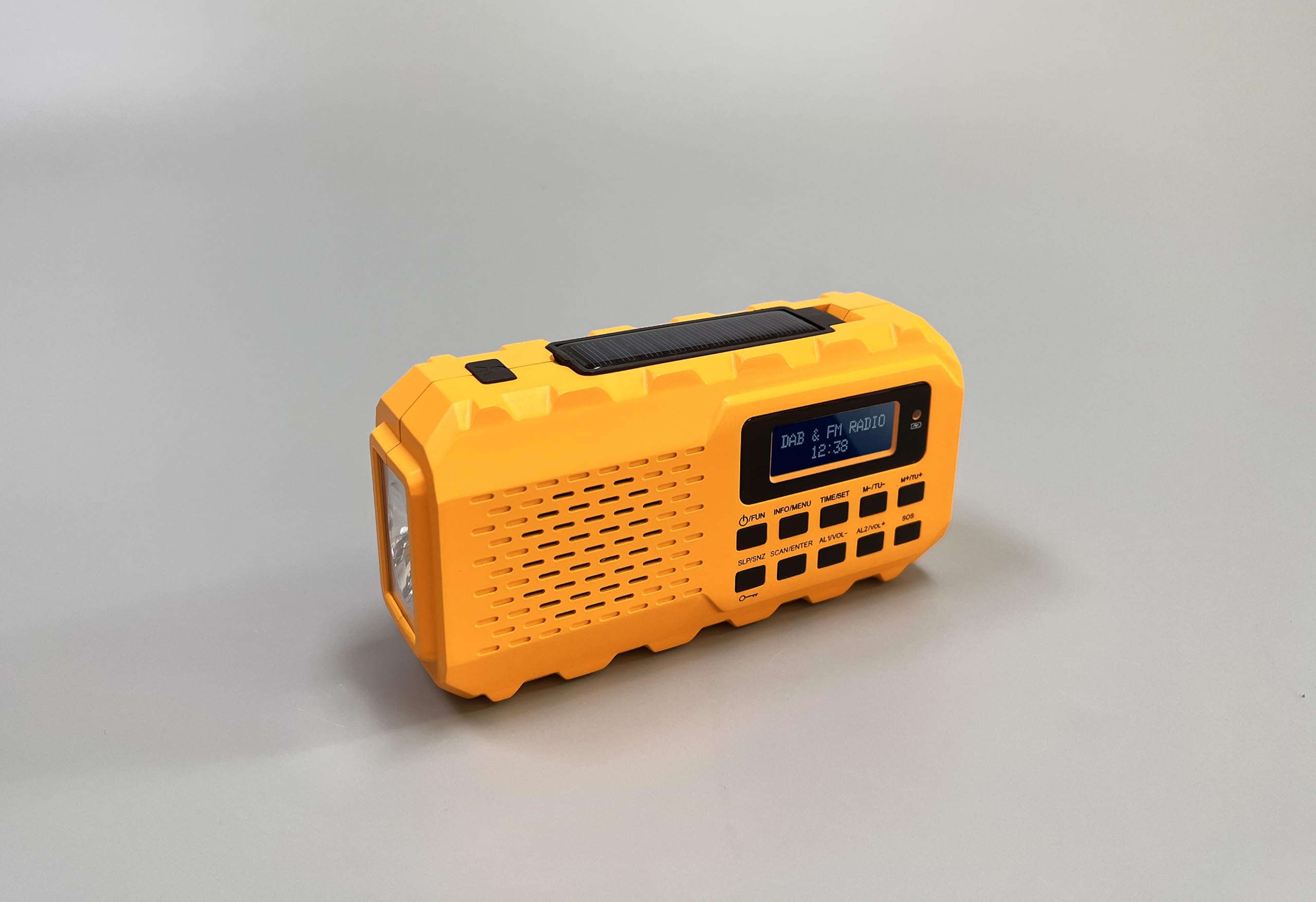 Radio DAB+/FM Multifunzione Con Torcia, Pannello Solare, Power Bank, Manovella E Allarme SOS – Compagno Ideale Per Viaggi E Emergenze