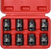 Vista 1 de CASOMAN Juego de enchufes de tubo de transmisión de 1/2 pulgada, 8 unidades, Cr-Mo, SAE, macho/hembra, 7/16", 1/2", 5/8", 9/16", unidad cuadrada