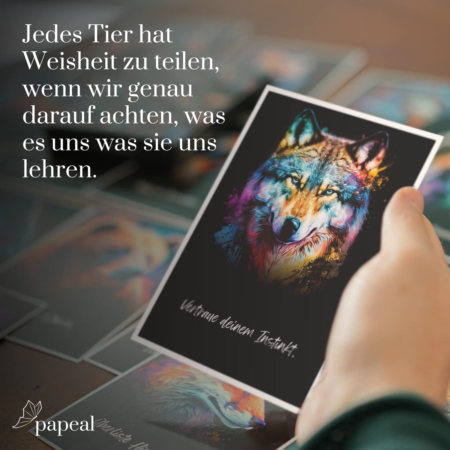 MetaFox Krafttiere Karten - 44 Cartes Postales Animaux Spirit Animals Avec Messages Inspirants (Allemand)