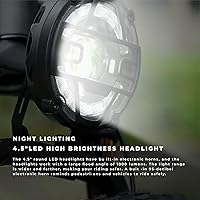 Vista 7 de eBike Headlights 36V-48V Electric Bicycle Horn Head Light (3-pin connector) Waterproof Aluminium Alloy for Night Riding Front Headlight Super Bright