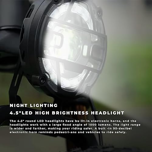 Miniatura 7 de eBike - Faros delanteros eléctricos de 36 V-48 V, luz de cabeza de bocina de bicicleta (conector de 3 pines), aleación de aluminio impermeable para