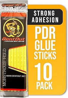 DentOut Monstrous Yellow PDR Glue Sticks (10 Pack) - High Adhesion for Precision Paintless Dent Removal – Professional Paintless Dent Repair Glue Sticks