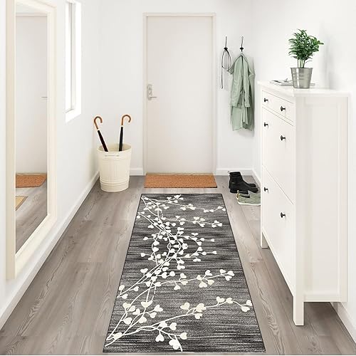 Miniatura 4 de Alfombra de pasillo para pasillo de 2 pies 7 pulgadas x 14 pies 8 pulgadas, alfombra antideslizante para sala de estar, alfombra vintage lavable