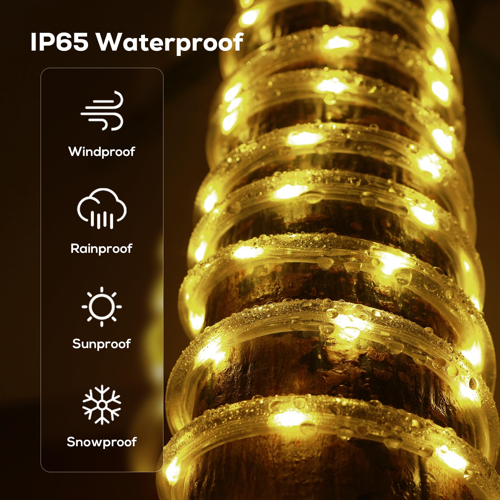 Guirlande lumineuse étanche à 720 LED de 30,5 m avec télécommande, 8 modes et 4 tubes lumineux pour Noël, chambre, terrasse, extérieur, jardin, décoration intérieure et extérieure