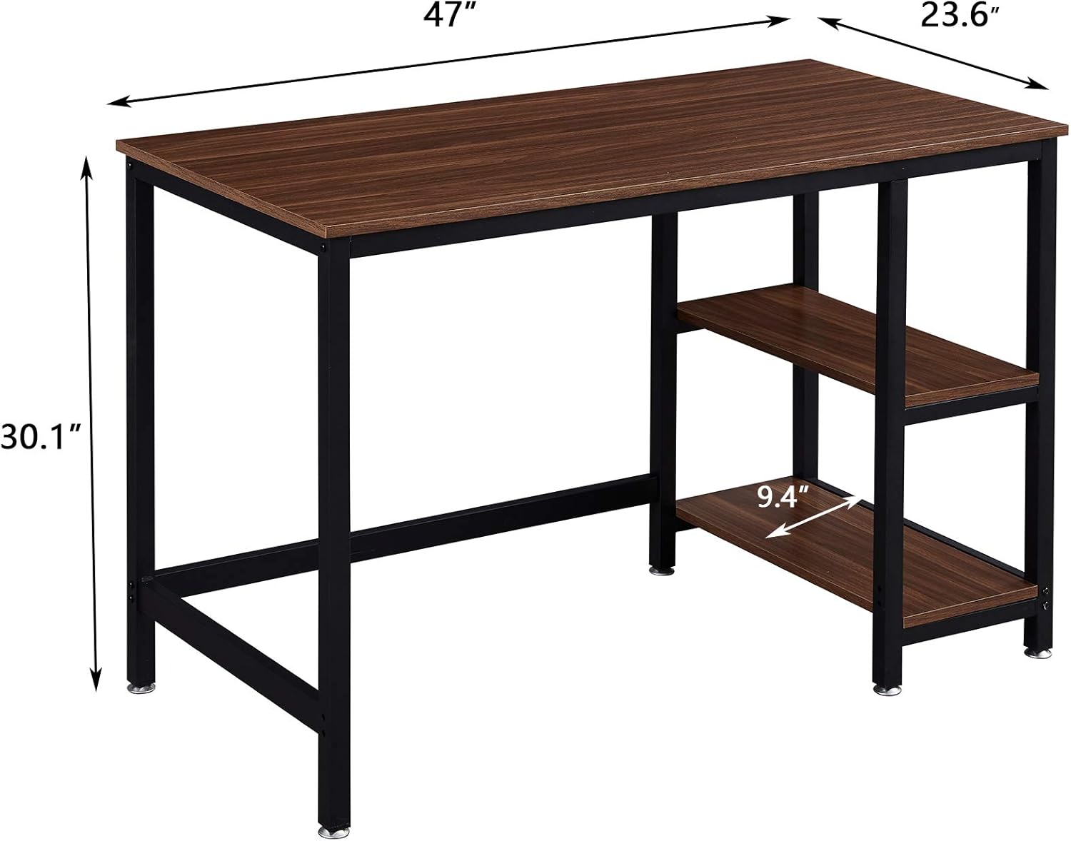 Desk dimensions diagram