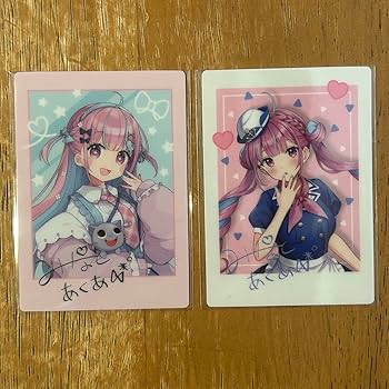 希少　湊あくあ　新刊セット　C100　チェキ風カード Amazon.co.jp: ローソン限定 フォト風カード 湊あくあ 2種セット