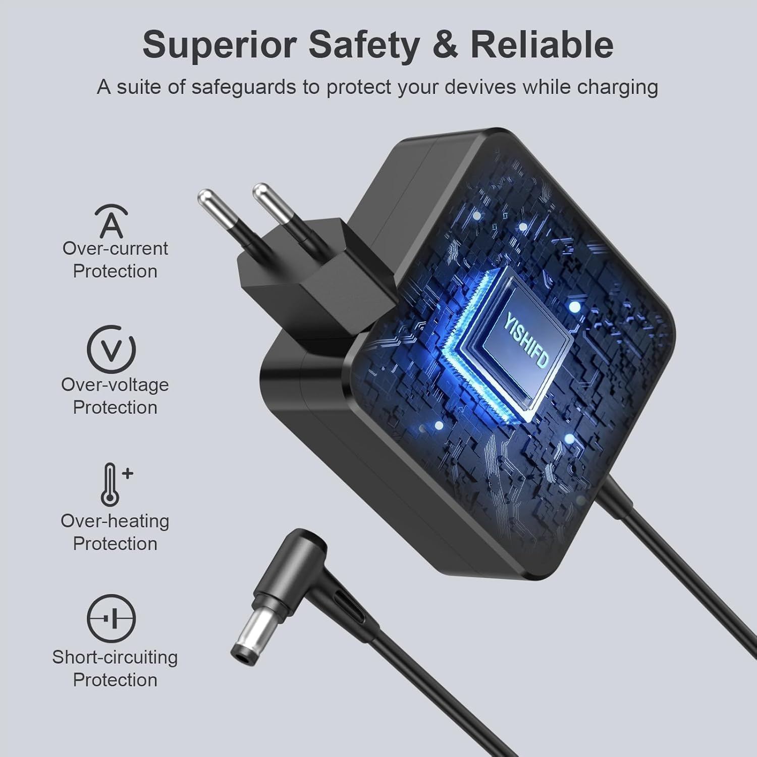 Vértable Adaptateur Secteur Chargeur Ordnateur Portable +Plug pour
