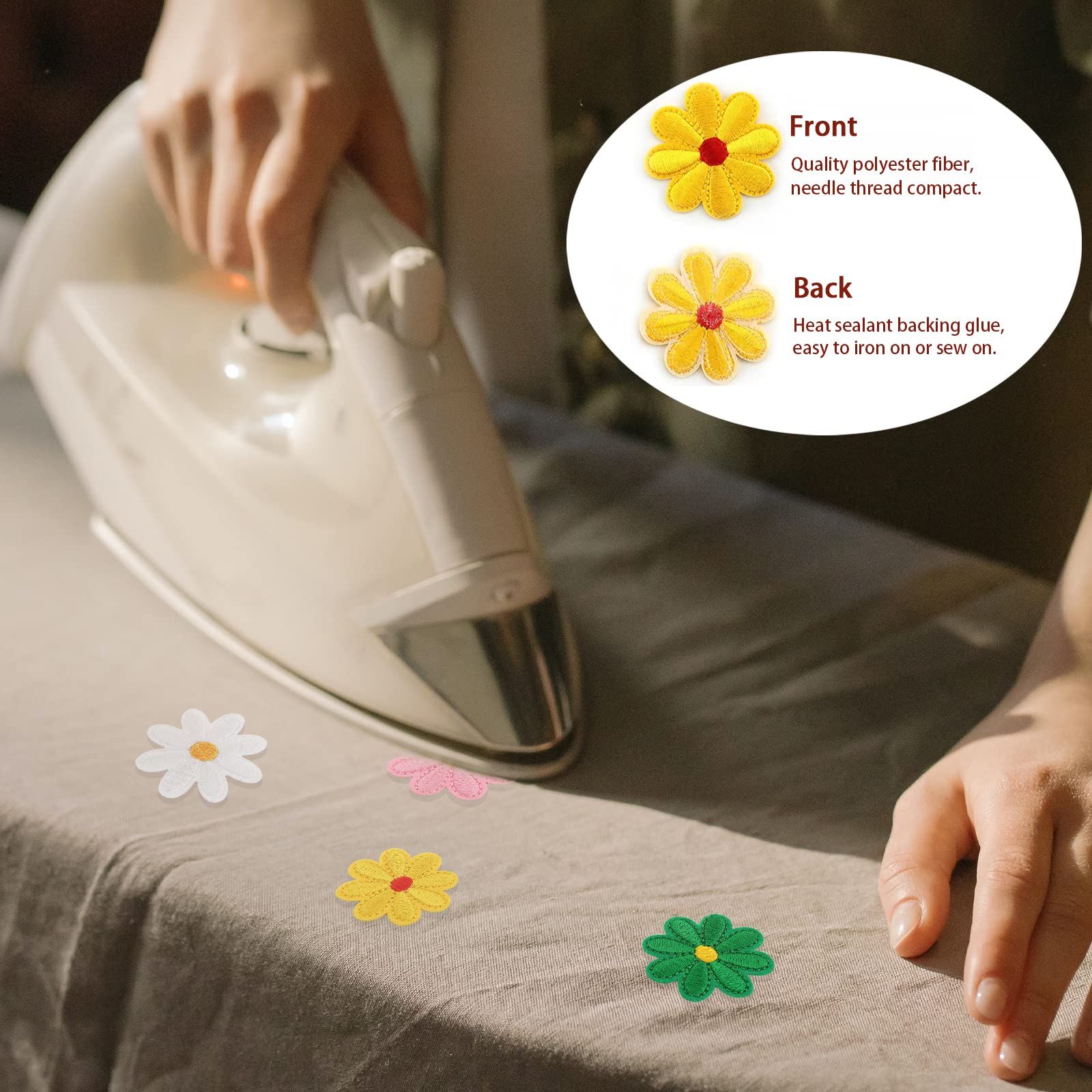 BEBUSINGOTO Patchs En Forme De Marguerite Pour Vêtements, Patchs