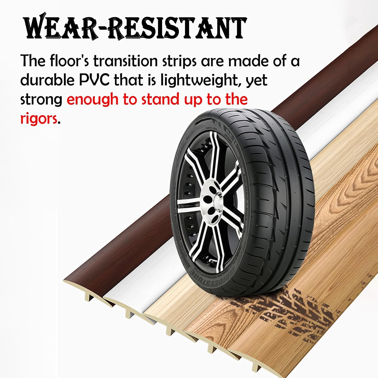 ARTSZY Self Adhesive Floor Edge Trim T Molding with Wood Grain, Cuttable 43 mm Extra Wide Threshold Transition Strips, Floor Transition Strip Wood to Tile(Color:Color 2 (L 90cm/35.4in/3ft),Size:2pcs)