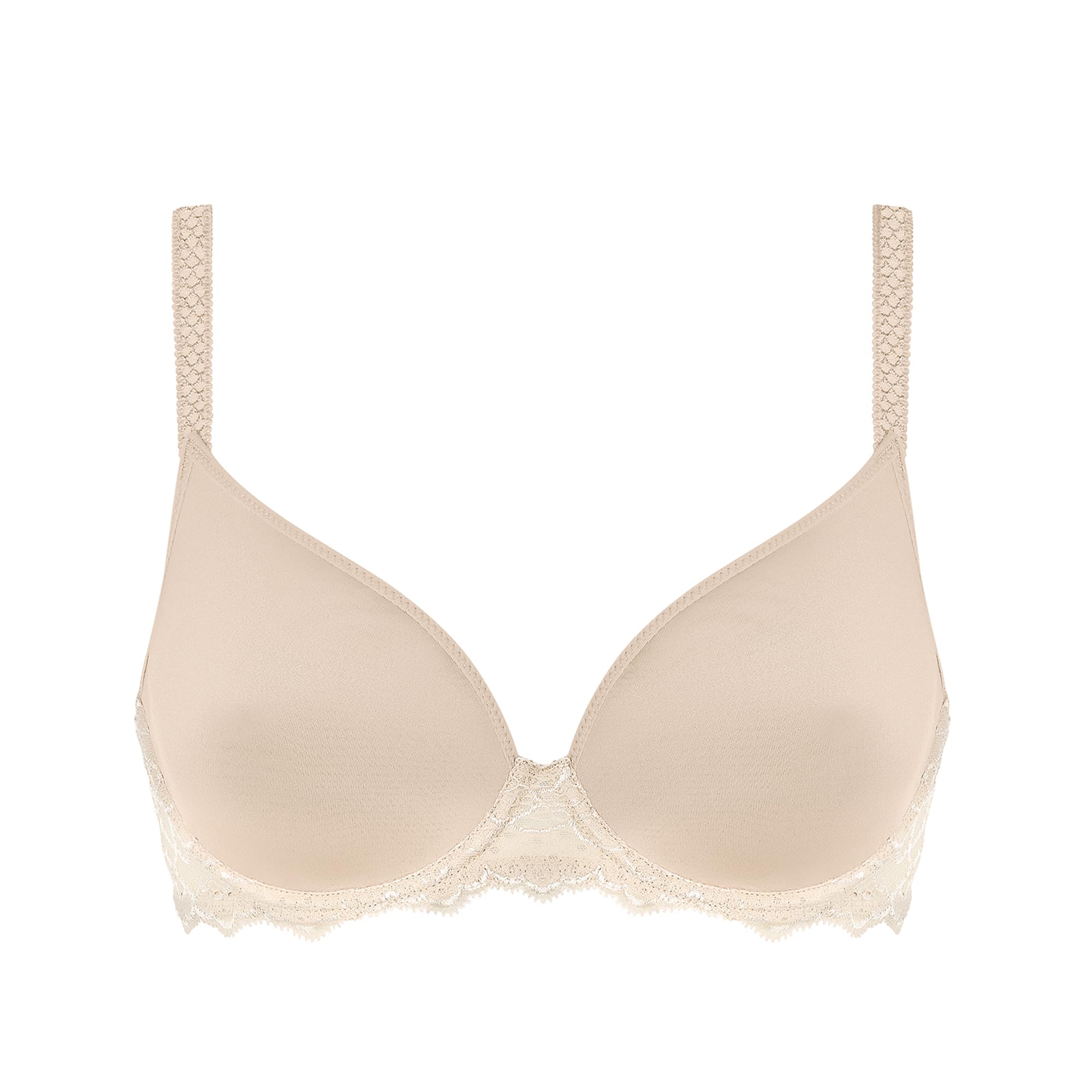 Simone Perele Reggiseno Strutturato Senza Ferretto Taglie Forti | Reggiseno a Triangolo in Pizzo e Tessuto Foderato in Cotone | Rosa Nude