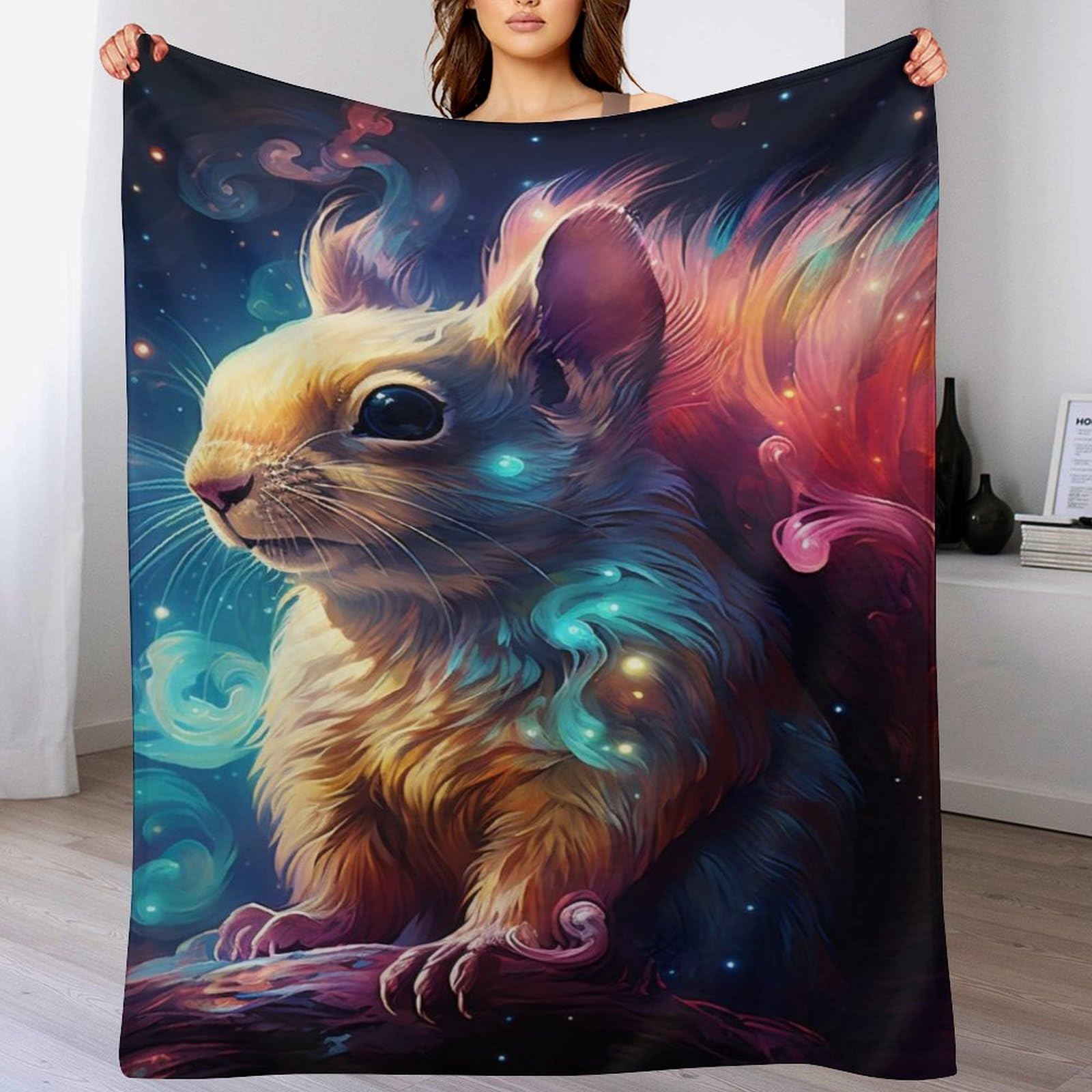 Colcha de franela suave con estampado 3D 140x180 cm para cama