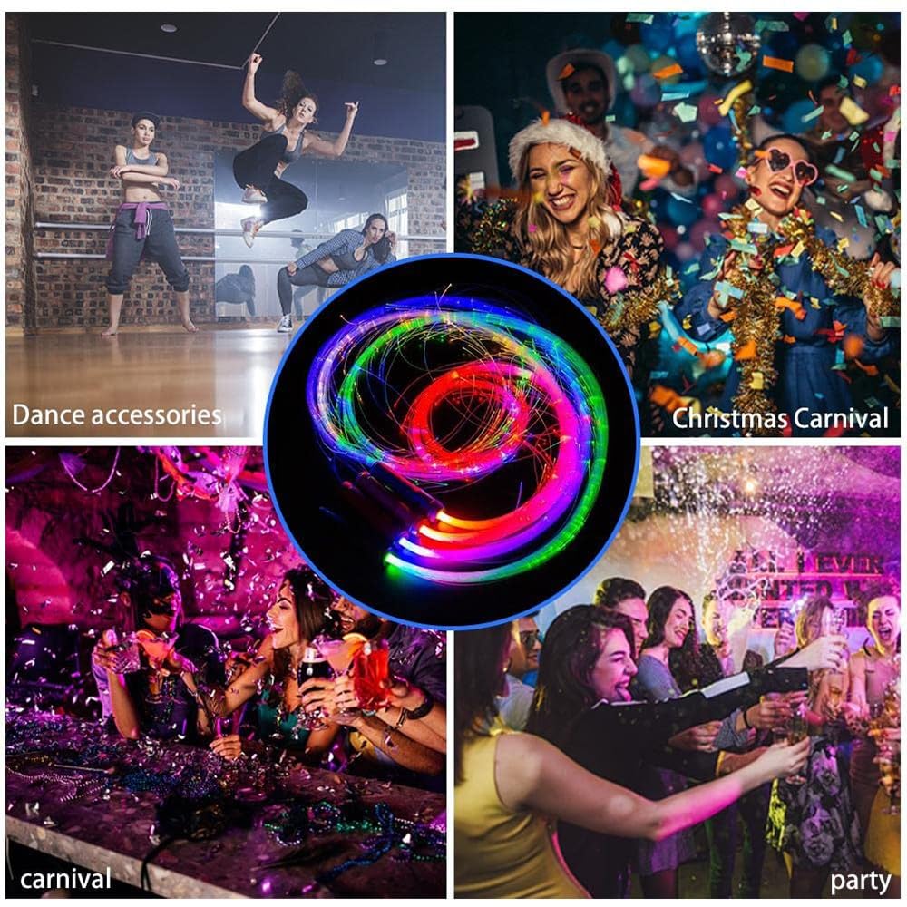 Frusta a Fibra Ottica a LED, Frusta da Ballo, Luce Super Luminosa 36 Modalità Girevole 360 ° per Danza, Feste, Spettacoli Di Luce, Festival Musicali EDM