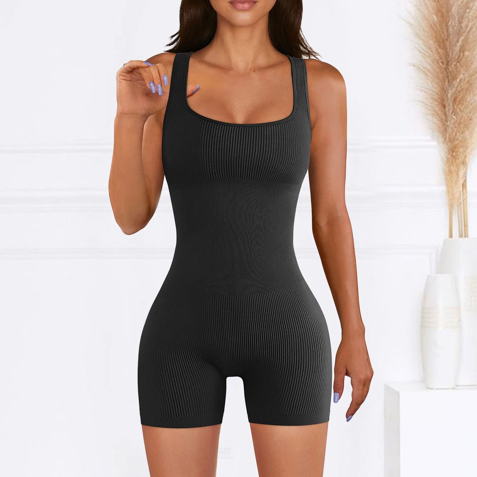 Mono de yoga para mujer, sin mangas, elástico, estilo Y2K