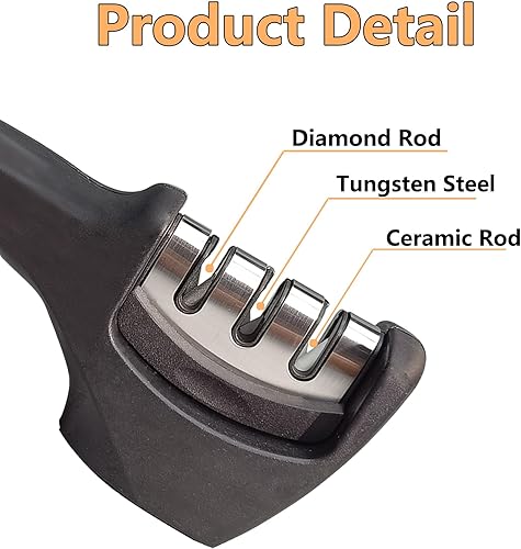 Miniatura 3 de Kit de afilador de cuchillos, accesorios de cuchillos de cocina de calidad de 3 etapas para reparar, moler, hoja de pulido, herramienta profesional