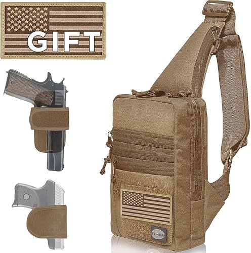 Vista 15 de TECEUM Bolso bandolera táctico compacto – CCW para todos los días – Más de 10 estilos – Bolso cruzado de hombro para transporte oculto de pistola