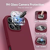 Vista 1386 de GONEZ Funda de silicona para iPhone 15 Pro Max, compatible con Magsafe, protector de cámara + protector de pantalla, forro de microfibra suave Negro