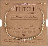 KELITCH Handmade Boho Crystal Shell Beaded Friendship Bracelets - Adjustable Strand Bangles for Women, Waterproof Summer Jewelry