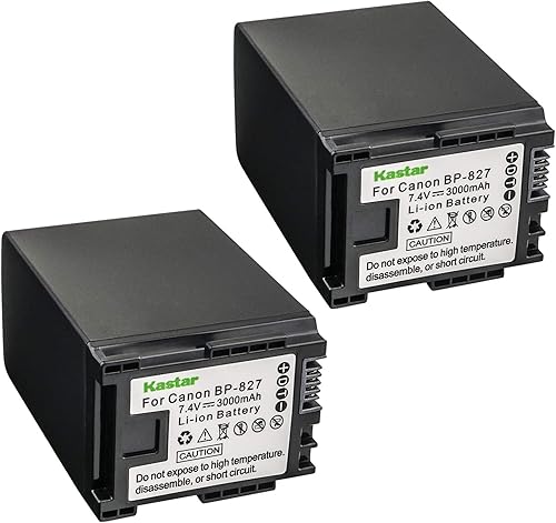 Kastar BP-827 Batería (paquete de 2) para Canon VIXIA HF10 HF11 HF20 HF21 HF100 HF200 HF G10 HF M30 M31 M32 HF M40 HF M41 HF M300 HF M400 HF F S10