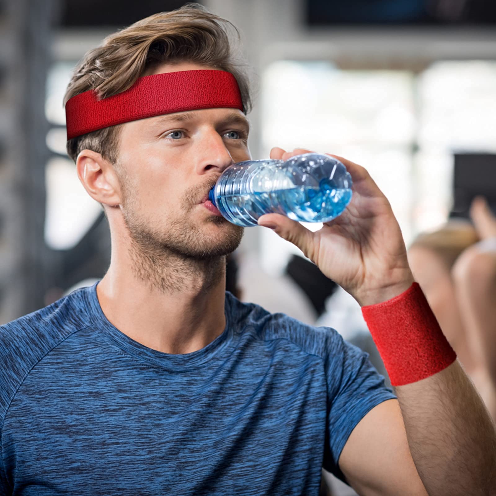 Yolev Sportowa opaska na głowę, miękkie, pogrubione, frotte, bawełniane, dziewczęce, opaska przeciwpotowa, na siłownię, tenis, gimnastykę, piłkę nożną, 3 szt
