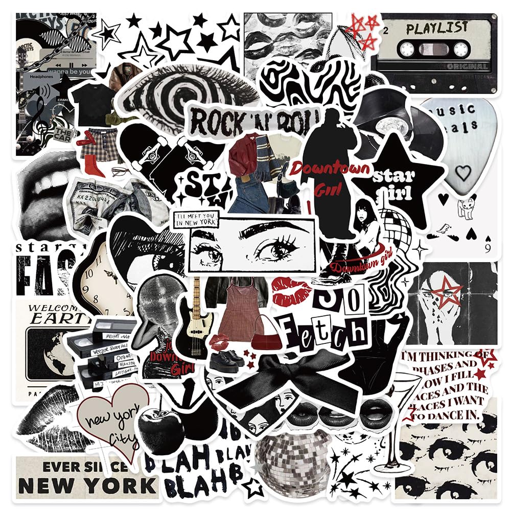 100 Stück Rock Band Punk Aufkleber, Classic Rock Sticker Pack für Erwachsene Cool Metal Punk Musik Aufkleber für Gitarre Laptop Skateboard (ROCK5)